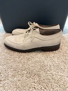 Vintage 90s Hush Puppies Suede Oxford Shoes Brown Lace-Up Size 8.5